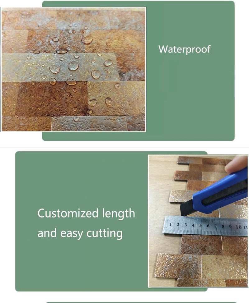 weimeisc 10-Sheet Peel and Stick Backsplash Tile for Kitchen, Self-Adhesive Backsplash Tile, Stick on Bathroom Vanities，Fireplace, Laundry Table (Printed Orange2) - Image 5